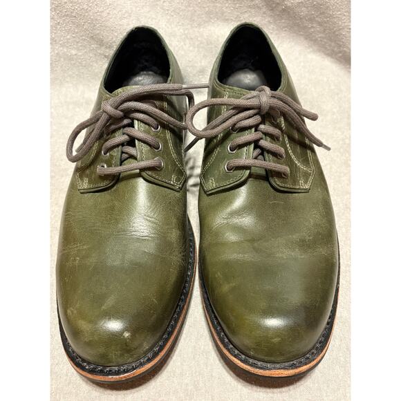 UGG Hixon Oxfords Men’s Size 8.5 Distressed Olive Green Leather Shoes. - Picture 2 of 10